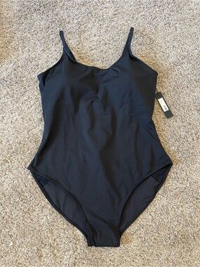 TA3 Lacey One Piece Swimsuit Black 3X Regular/Long NWT Sculpting Lace-Up Back